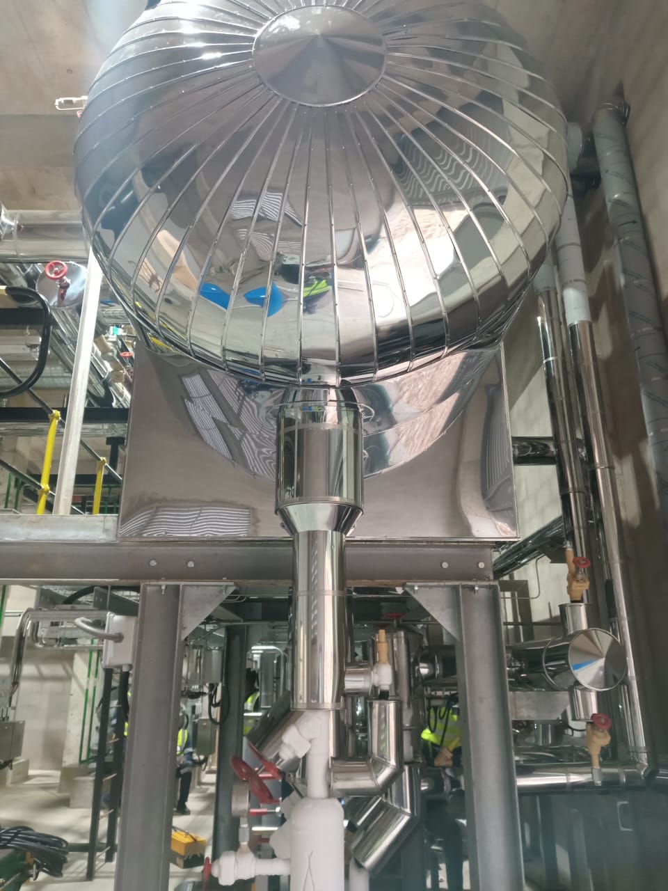 Stainless steel vessel in plant room